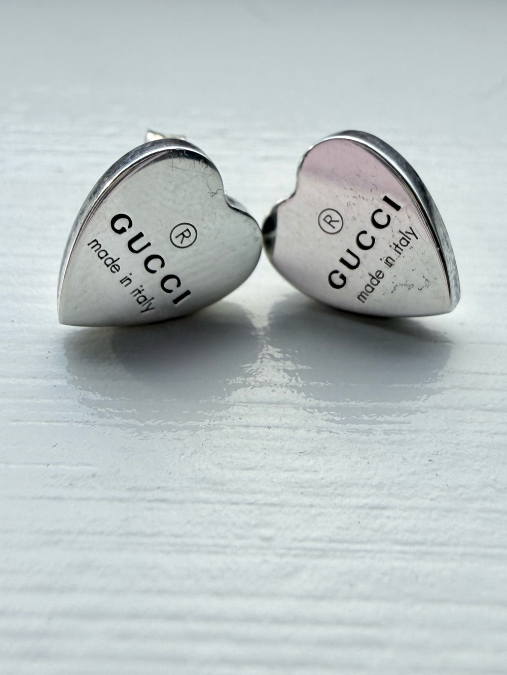 Gucci Silver Heart Stud Earrings - women Accessories